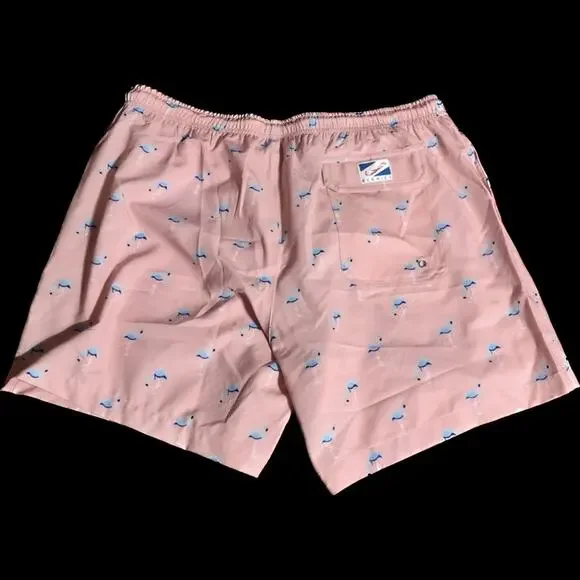 Bermies Swim Trunks Swim Shorts Pink Flamingo
