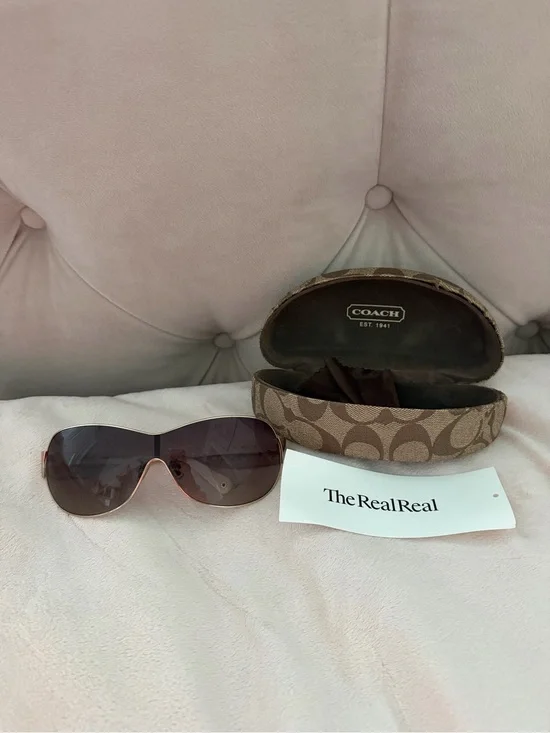 Vintage Coach Women's Logo Sunglasses with Signature Case
