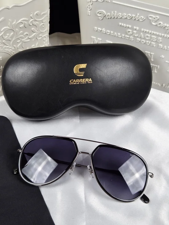 Carrera 295/S Aviator Sunglasses 58mm Gunmetal Gray Gradient Lenses w/ Case