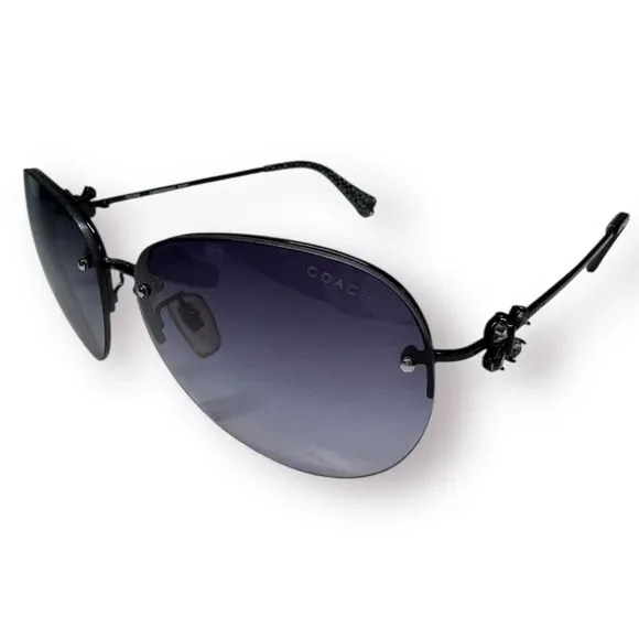 Coach Caprice Crystal Butterfly Sunglasses Boho Chic Aviator Oval Gradient Lense