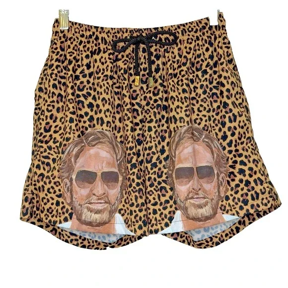 Kenny Flowers Swim Trunks Mens Sz Medium Animal Print Mens Face The Hangover?