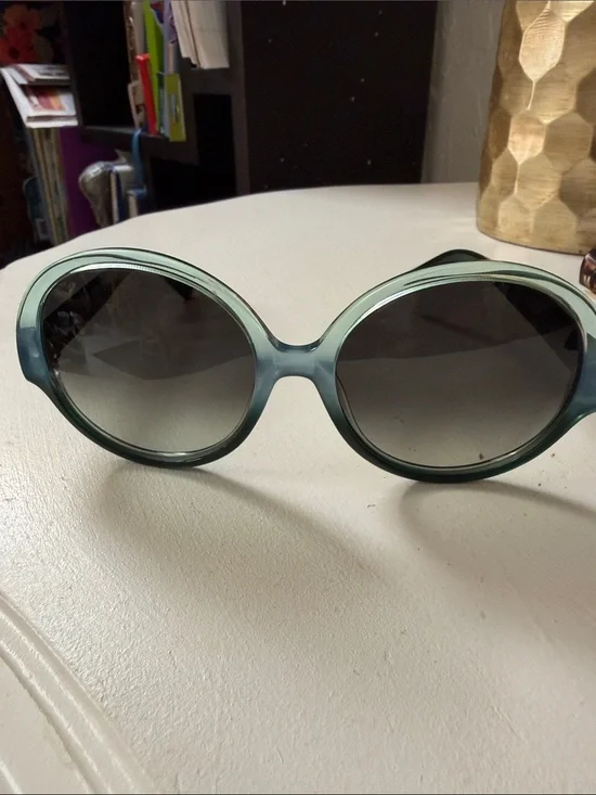 MCM Oversized Round Sunglasses in Seafoam Green with Dark Lenses