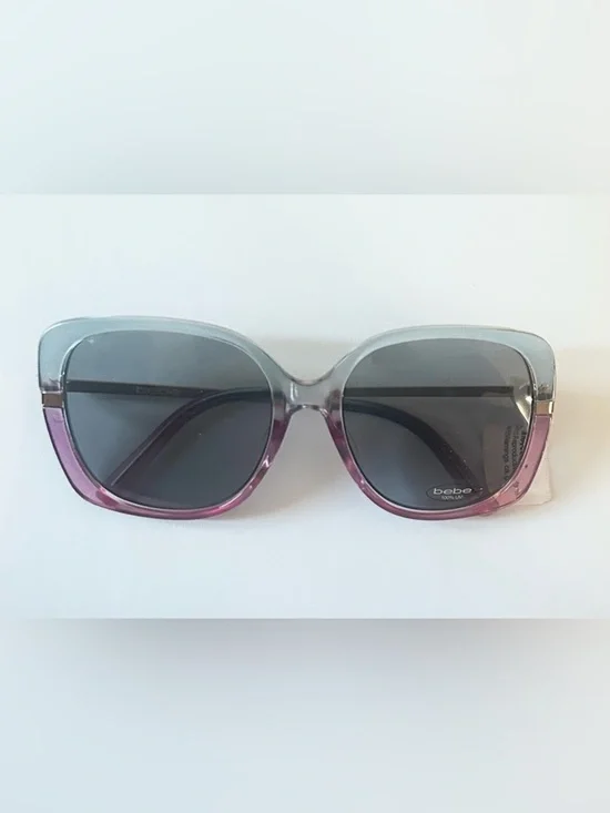 bebe Two-Tone Gray & Purple Gradient Oversized Sunglasses