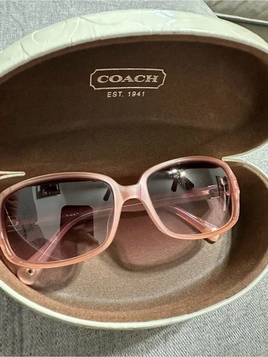 Coach Pink Gradient Square Sunglasses