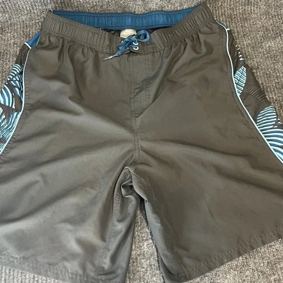 Nike Swim Trunks Mens L Black Blue Excellent Mesh‎ Liner Board Shorts