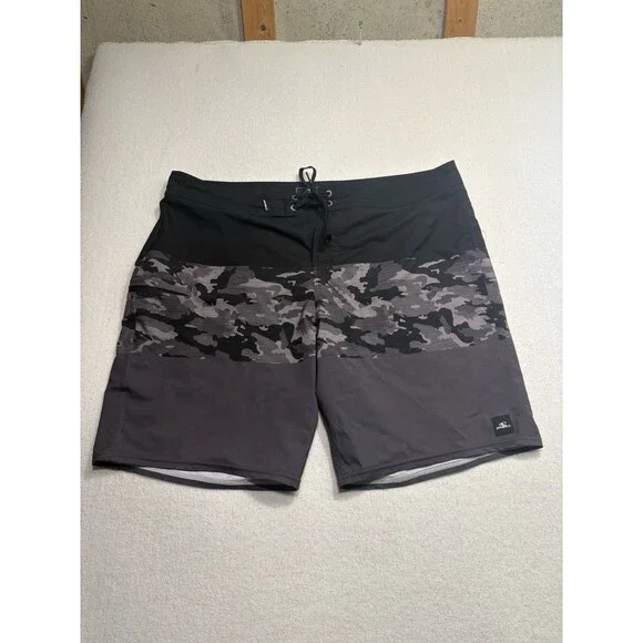 O’Neill Hyperfreak Board Shorts Grey Camo  38