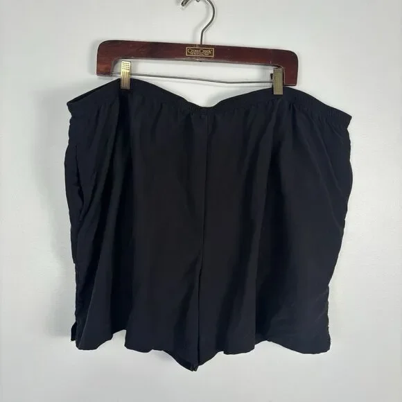 L.L. Bean Mens 3X Black Swim Trunks With Pockets Pull On Beach