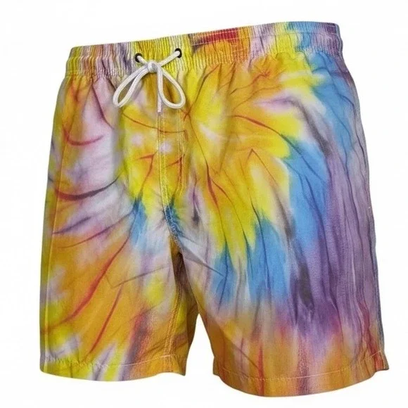 Trunks Surf & Swim Co. Mens Hippie Tie‎ Dye Swim Trunks XXL Quick Dry