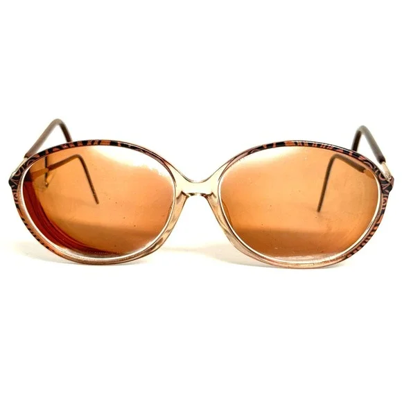 Silhouette Vintage Oversized Sunglasses Brown‎ Amber Gradient Lens Austria Boho