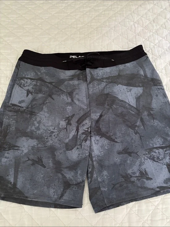 Pelagic Black and Light Gray Performance Shorts