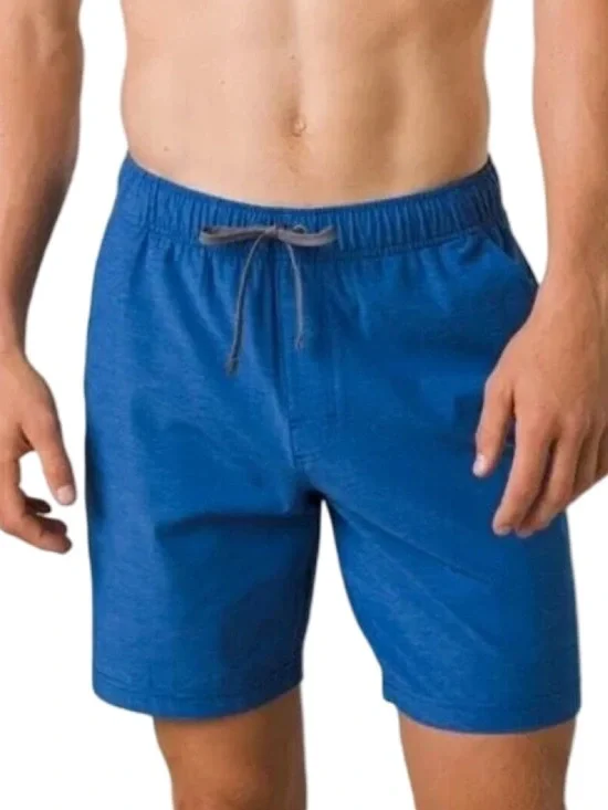 NWT Prana Men's Blue Boardshort Swim Trunk Large Beach Vacation Travel Swimming