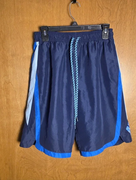 Nike® Navy and Print Swim Trunks