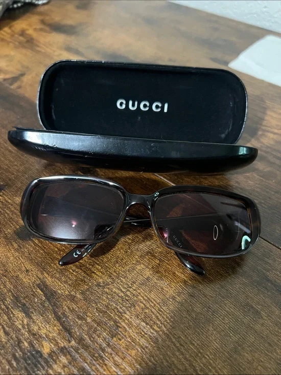 Gucci Brown Tinted Rectangular Sunglasses prescription lens’s 2455/S 54[]17 120