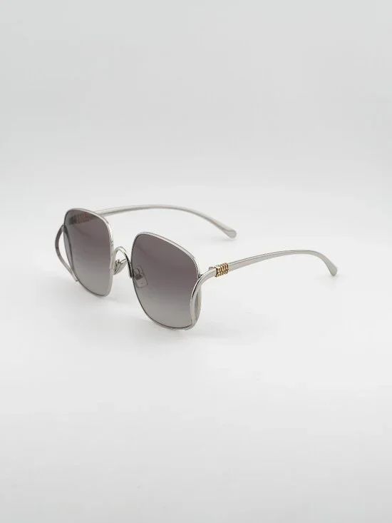 Miu Miu MU A57S 1BC30S Sunglasses Gold Square Frame, Grey Gradient Lenses