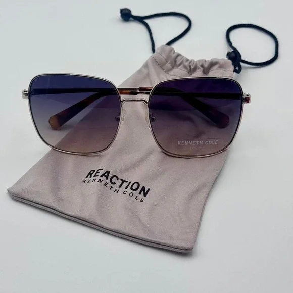 Kenneth Cole Reaction Women's Gold Frames Oversized Square Gradient/Smoke Lens