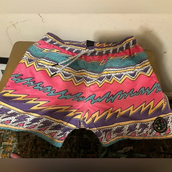 Maui & sons Pink and Purple Patterned Swim Shorts Maui and Sons swim trunks