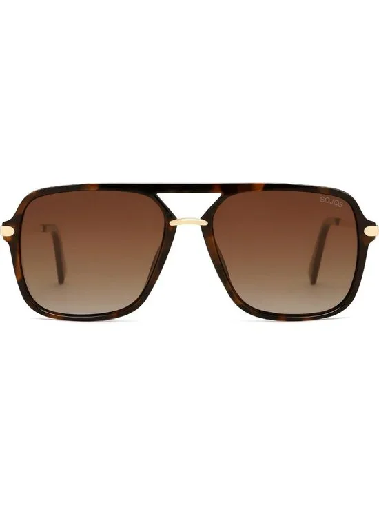 Trendy Polarized Aviator Sunglasses for Women & Men, Retro Double Bridge UV400