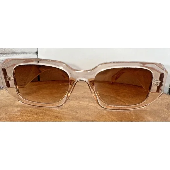 Champagne Jelly Sunglasses Modern‎ Retro Neutral Frames Clean Girl Aesthetic