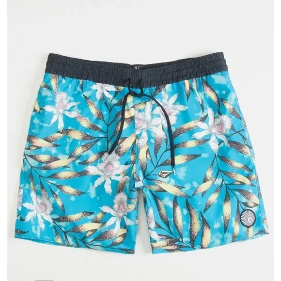 VOLCOM Beach Bunch Mens Volley Shorts Blue Combo‎ 28 NWT