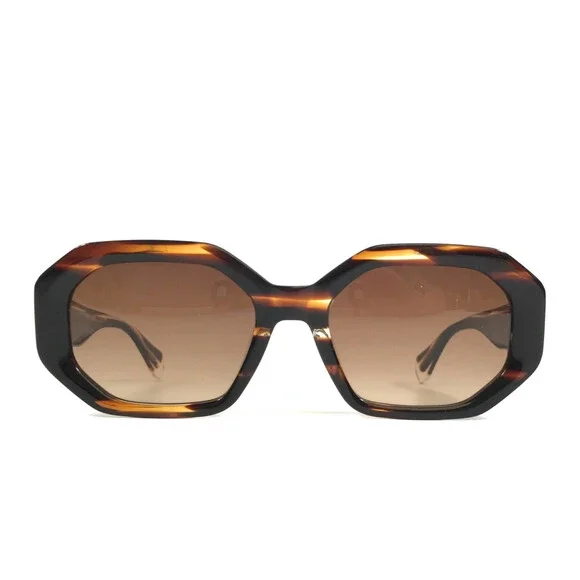 Gigi Studios Sunglasses CITRUS 6944/2 Striped Brown Frames Gradient Brown Lenses