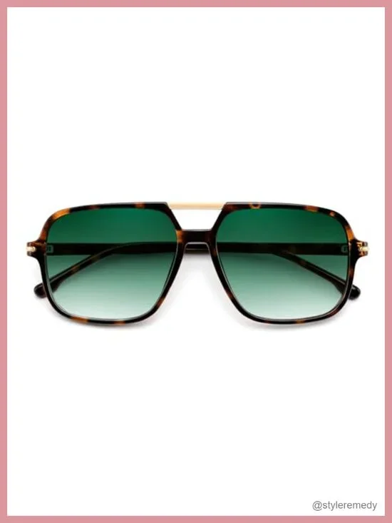 Retro Square Aviator Oversized Sunglasses UV400 Protection Unisex