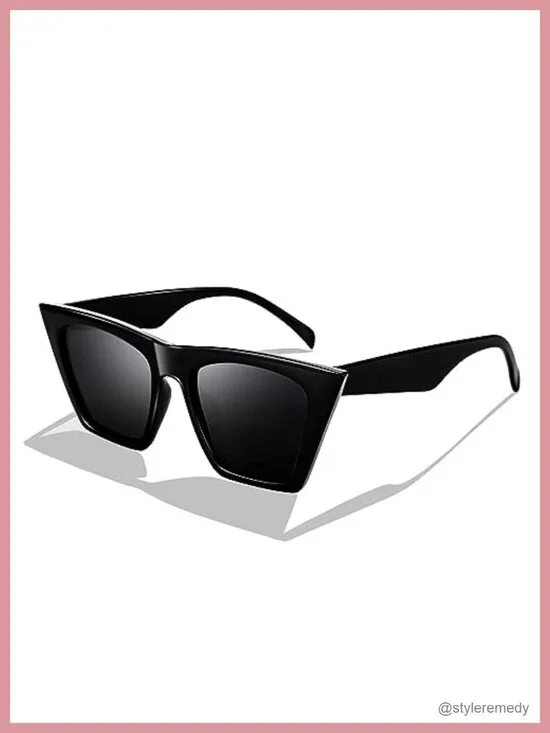 Vintage Square Cat Eye Sunglasses Women Trendy Cateye UV400 Acetate Frame