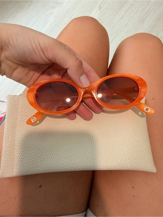 Cult Gaia Orange “Pamela” Oval Sunglasses - Fashion Women's Shades