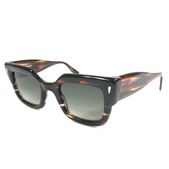 Gigi Studios Sunglasses CIRA 6633/2 Striped Brown Frame w/ Gradient Green Lenses