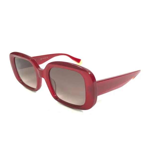 Gigi Studios Sunglasses BITTER 6942/6 Red Square Frames w/ Brown Gradient Lenses