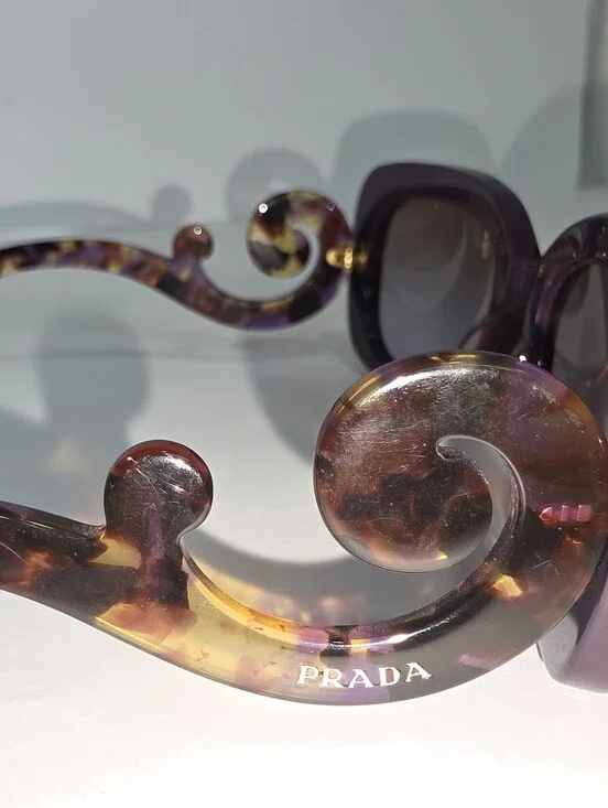 Prada Sunglasses Baroque Swirl Round Purple Marble
