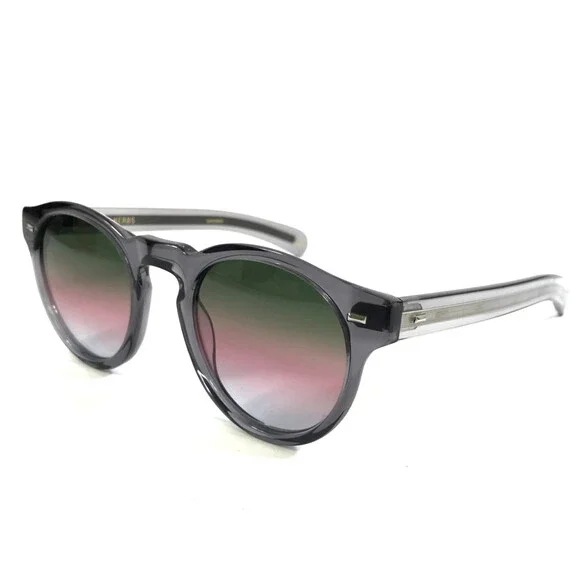 Alfred Kerbs Sunglasses ALICE GY 024/200 Gray Round w/ Gray Pink Gradient Lenses
