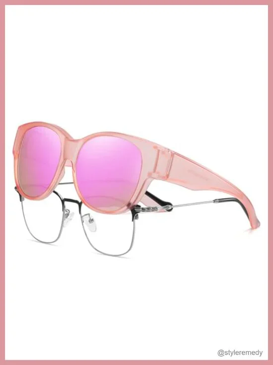 Fit Over Glasses Sunglasses Cat Eye Polarized UV Protection for Women