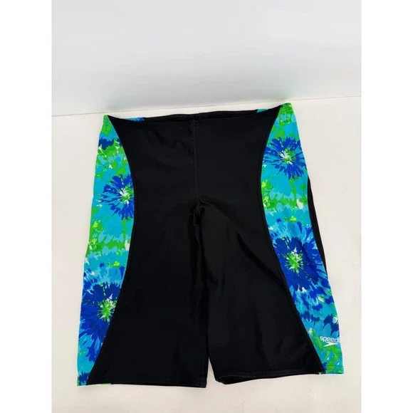 Speedo PowerFLEX Eco Men Swim Jammers Black Blue Green Floral Tie Dye Sz 38