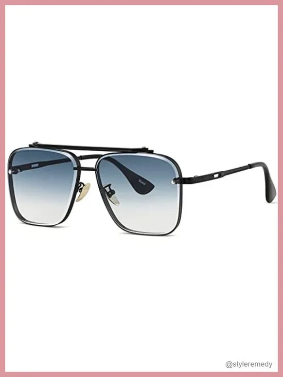 Vintage Metal Aviator Sunglasses UV400 Protection