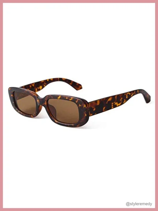 Rectangular Retro Driving Sunglasses with UV400 Protection