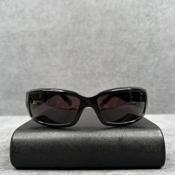 Versace 4044-B Y2K Sunglasses Black Wrap Silver Medusa Rhinestone 66-15-120