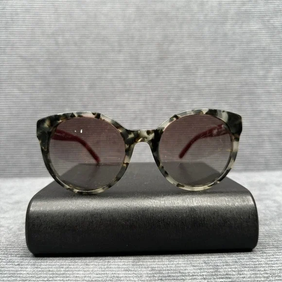 Tory Burch TY7079A Round Sunglasses Grey Marble Tortoise Red 139411 54mm