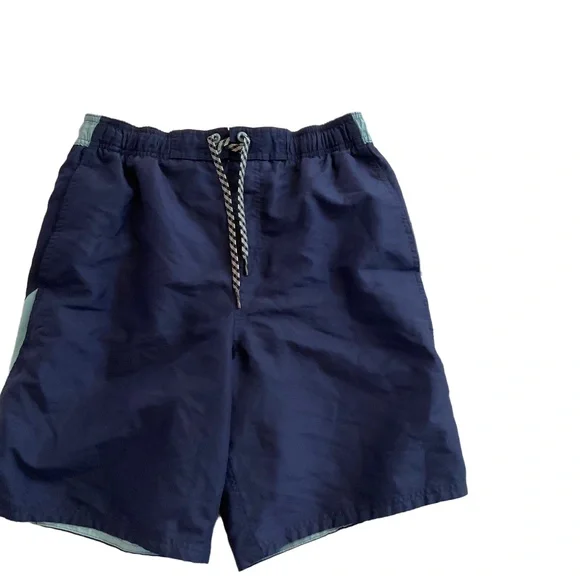 Nike Navy Blue Elastic Waist Drawstring Pockets Athletic Swim‎ Shorts Medium