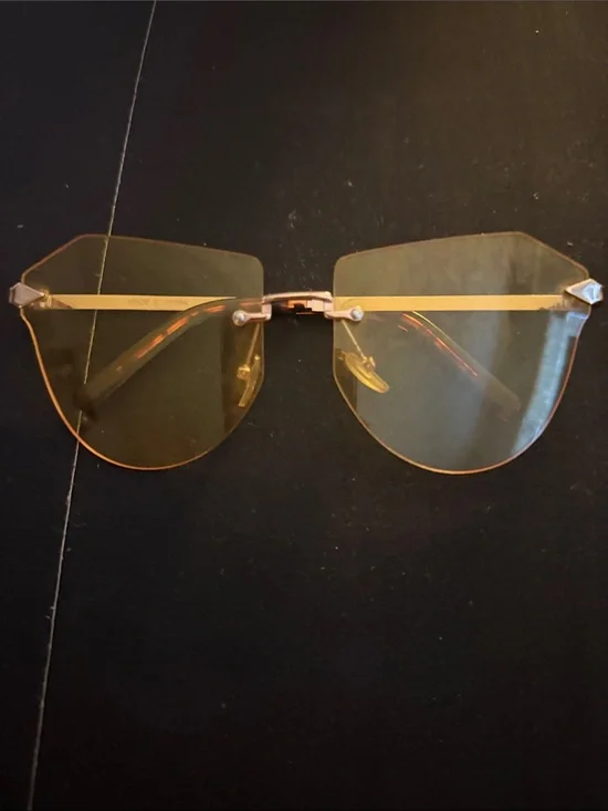 Rimless Yellow Tinted Sunglasses