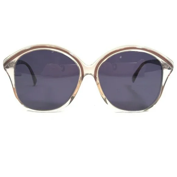Vintage Renato Balestra Sunglasses RB02-522 Clear Brown Frames with Blue Lenses