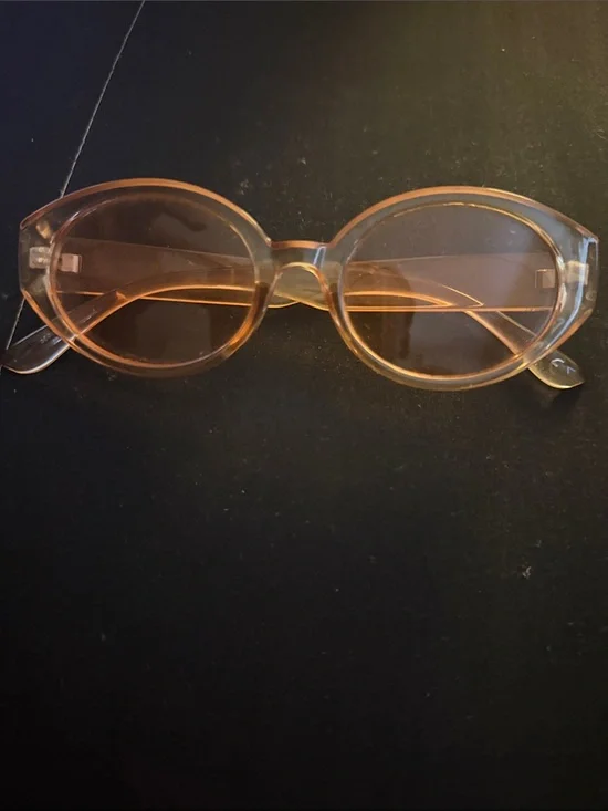 Transparent Amber Oval Sunglasses