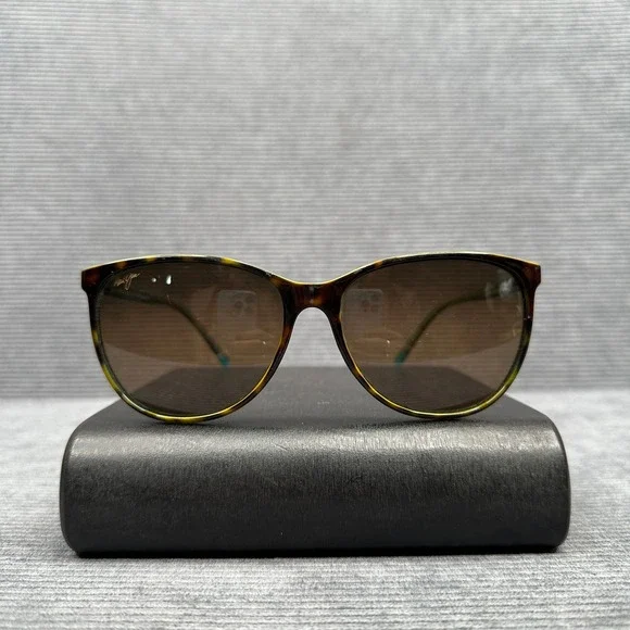 Maui Jim Ocean MJ 723-10P Tortoise Teal Polarized Cat Eye Sunglasses Italy