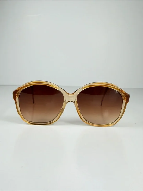 Rare Vintage CELINE C46 13 Deadstock Triomphe Amber Oversized Sunglasses France