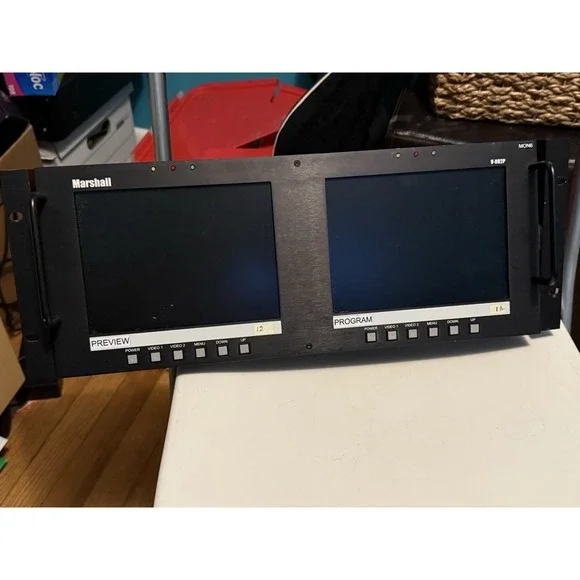 Marshall Electronics v-r82-p Dual Screen LCD Monitor, No Power Cord ( Untested )