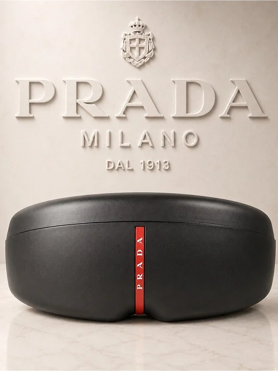 PRADA Sport Sunglasses Case – Hard Shell Black & Red