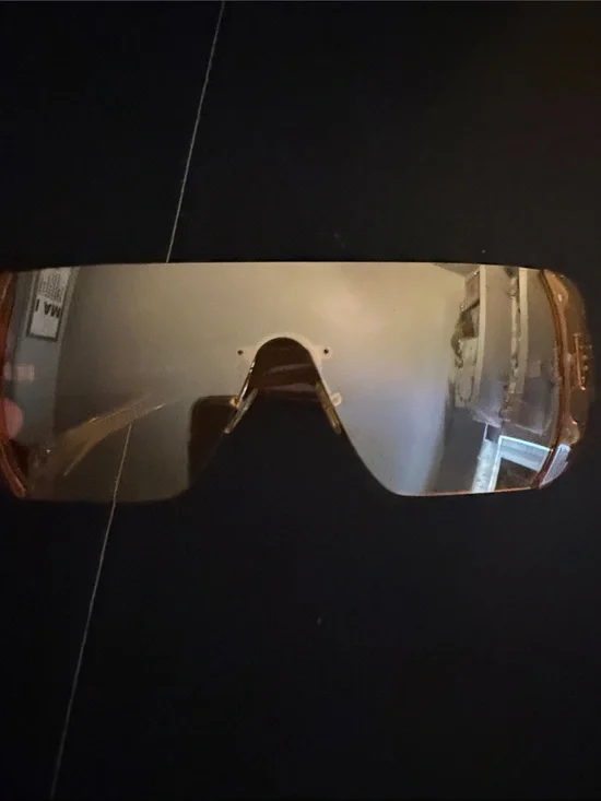 Oversized Shield Sunglasses - Amber Mirrored Lens