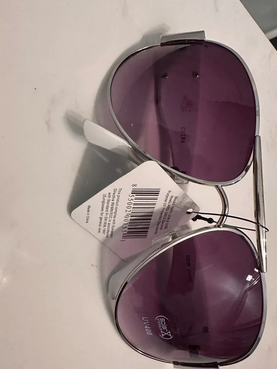 Aviator Sunglasses with Purple Lenses