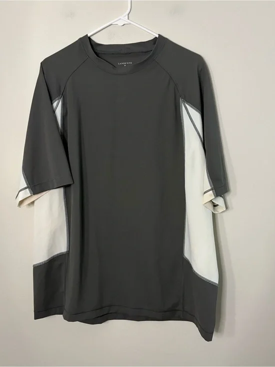 Lands Ends Men’s XL 46-48 Top Swim Casual Workout Beige Tan Vacation Nylon