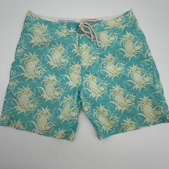 Strong Boalt Palm Beach Mens Pineapple Board‎ Shorts Teal Size 36 Swim Trunks