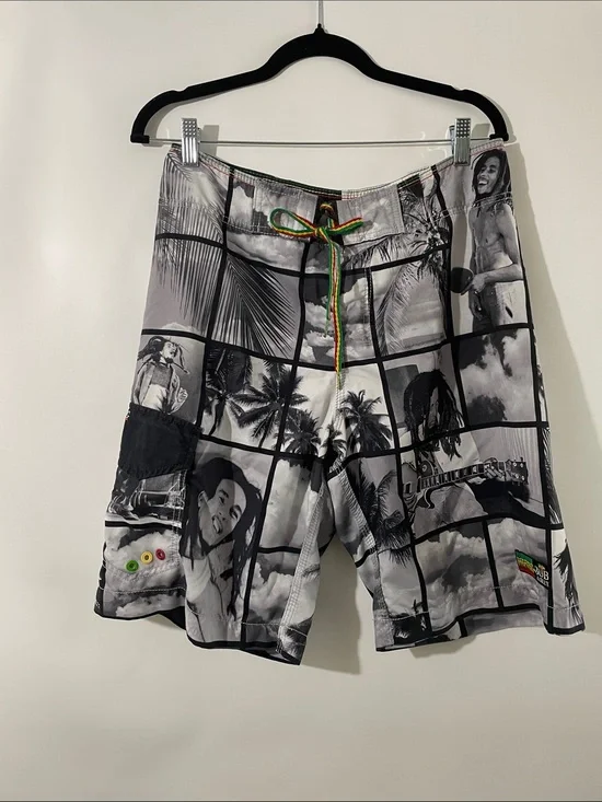Billabong Bob Marley Black & White Photographic Print Board Shorts